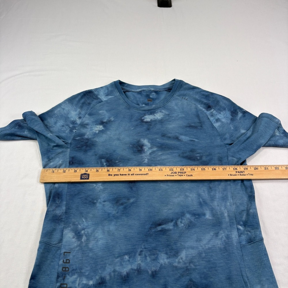 Lululemon Shirt Mens Medium Blue Always Agile Diamond Dye Athletic Stretch - Picture 5 of 9